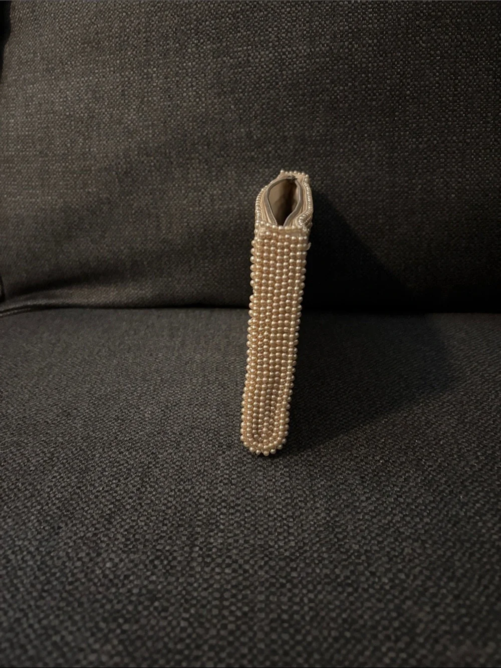 Vintage ivory beaded clutch
